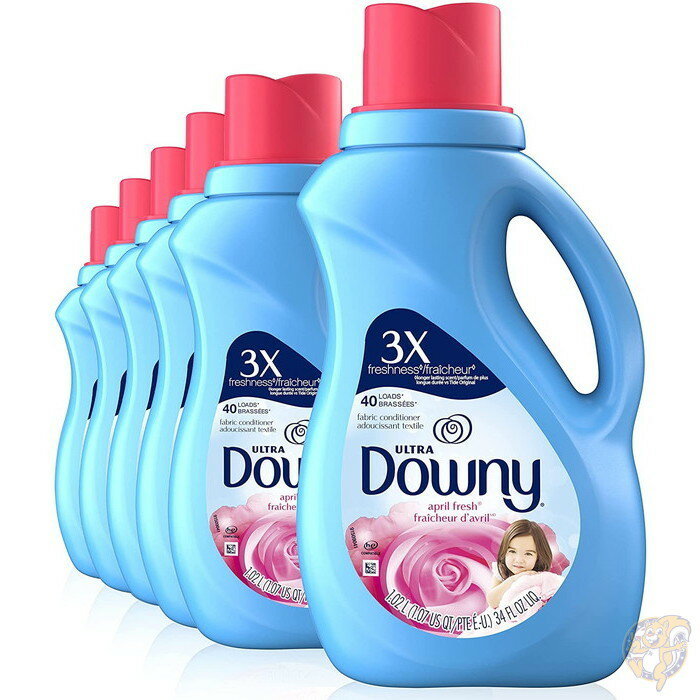 ダウニー Downy ウルトラ 液体柔軟剤 エープリルフレッシュの香り 34 Fl Oz(1リットル) 40回分 (6本セット) 送料無料