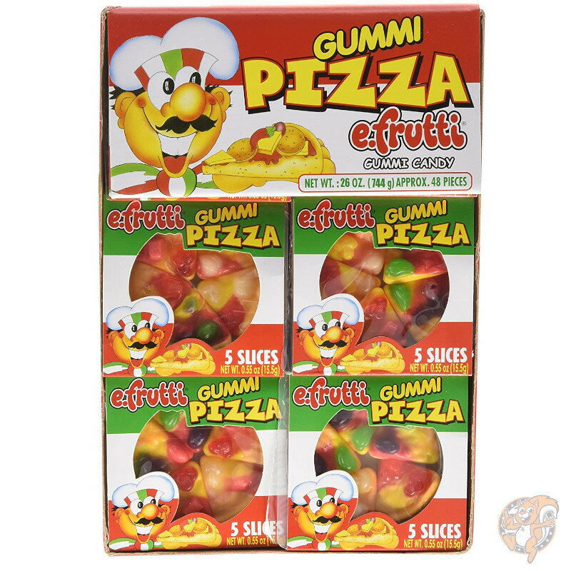 E.Frutti Gummi Pizza グミ ピザ 箱 5スライス×48袋 シュガーキャンディ アメリカ かわいい お菓子 送料無料