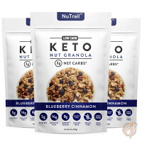 NuTrail Keto ケト ブルーベリー Nut グラノーラ ヘルシー 朝食 シリアル 312g×3袋 ローカーボ 送料無料