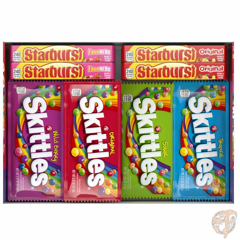 アメリカの人気お菓子 SKITTLES & STARBURST キャンディ バラエティミックス 30個入り 1.7kg ボックス 送料無料