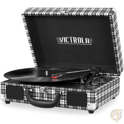 Victrolaビンテージ 3速Bluetooth ポータブルスーツケース レコードプレーヤー 白黒 送料無料