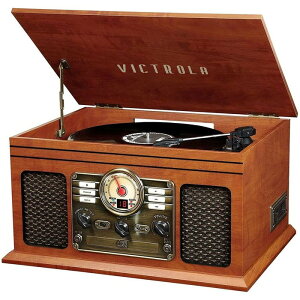 Victrola ノスタルジック ウッド 6-in-1 Bluetooth レコードプレーヤー 送料無料