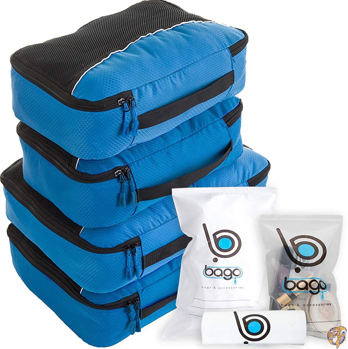 Bago パッキングキューブ - トラベル オーガナイザー ラゲージ&スーツケース用 4個セット (並行輸入) 送料無料
