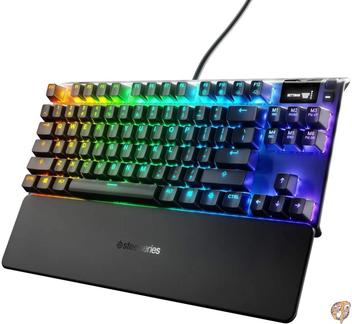 SteelSeries ゲーミングキーボード テンキーレス 赤軸 有線 英語配列 有機ELディスプレイ搭載 Apex 7 TKL US Red 送料無料