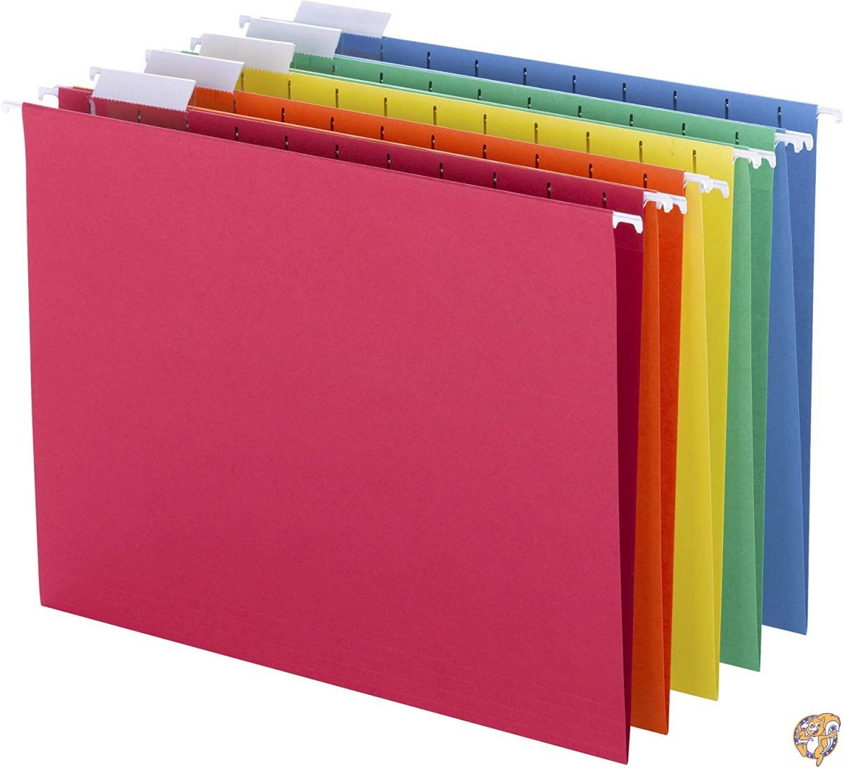 Hanging File Folders, 1/5 Tab, 11 Point Stock, Letter, Assorted Colors, 送料無料