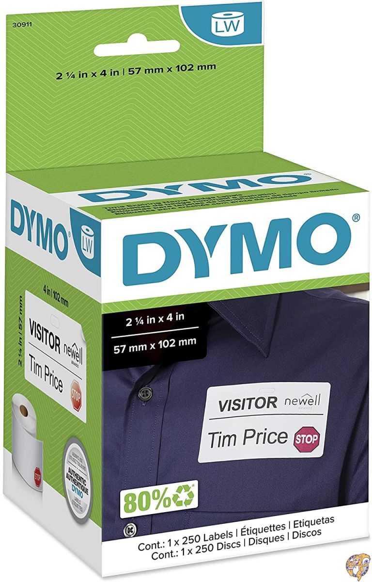 Visitor Management Time-Expiring Name Badges, Adhesive, 2-1/4 x 4, 