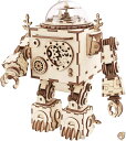 RoWood Steam パンクオルゴール 3D木製パズル クラフトおもちゃ 大人向け最高のギフト 14歳以上、ロボットDIYモデル組み立てキット 送料無料