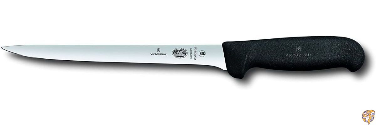 Victorinox Cutlery 8インチ ストレートフィレットフィッシングナイフ フレキシブルブラックフィブロックスハンドル 送料無料