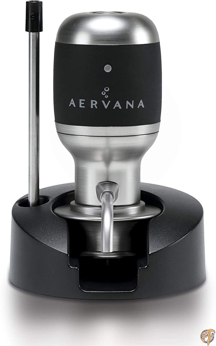 ワインエアレーター Aervana(アエルバナ)オリジナル: 電動ワインエアレーターと注ぎ口 / ディスペンサー エアデキャンタ パーソナルワインタップ 送料無料