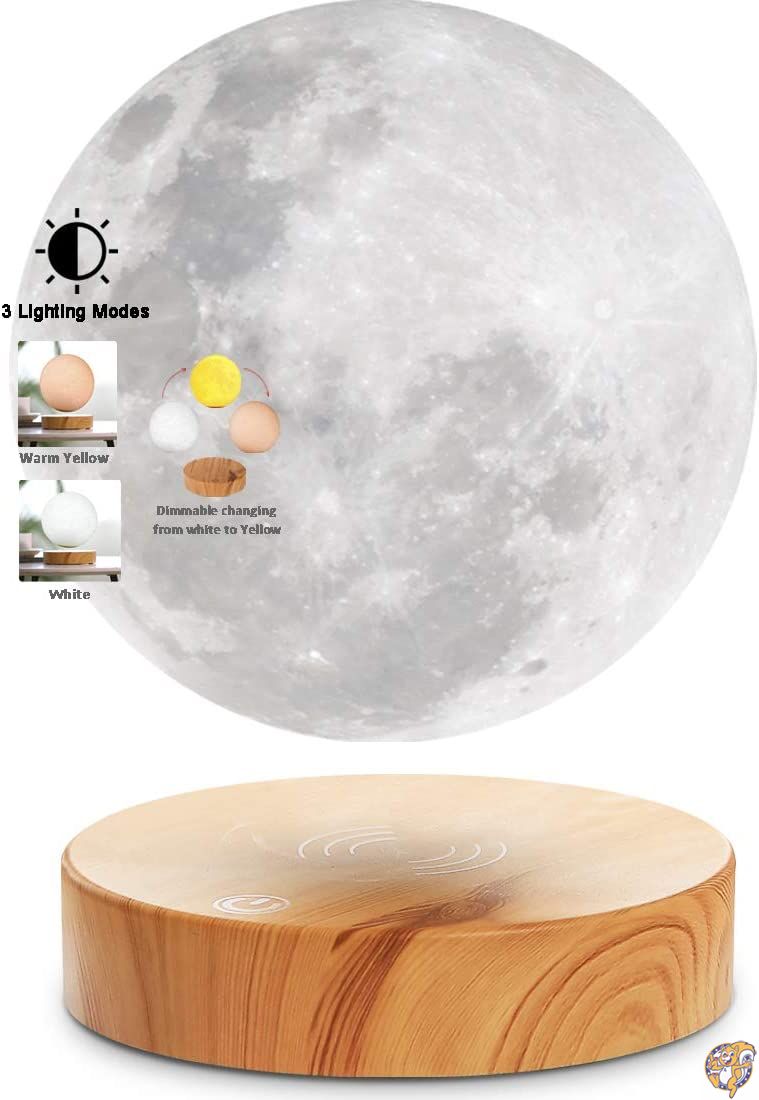 vgazer浮遊Moon Lamp with木製Base and 3d印刷技術Floatingとスピンin 送料無料