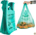 Stock Your Home エコ 食料品バッグ (100枚) 生分解性プラスチック 買い物袋 再利用可能 スーパーマーケット 送料無料