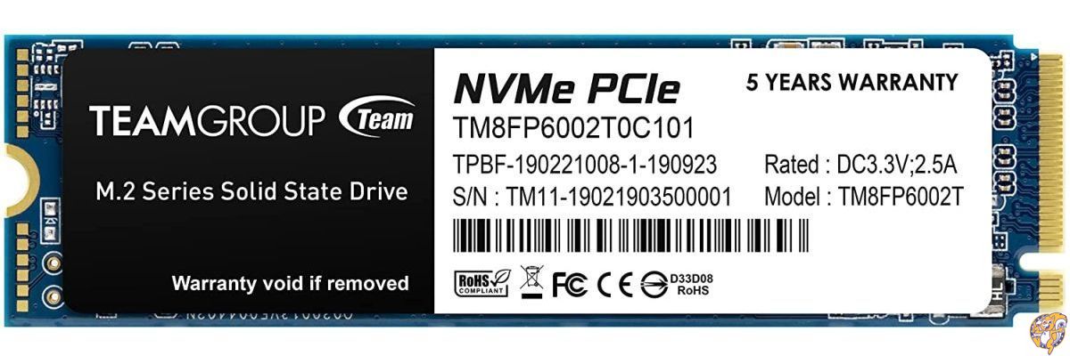 Team Team M.2 2280 NVMe PCIe Gen3x4 SSD MP33シリーズ 2.0TB TM8FP6002T0C101 送料無料