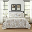 Laura Ashley Bedford Cotton Reversible Quilt, Full/Queen, Mocha [並行輸入品] 送料無料