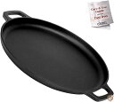 Cuisinel Pre-Seasoned Baking and Pizza Pan (36cm) Cast Iron Cookware 送料無料
