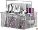 (Silver) - Silver Utensil Holder By Mindspace, Kitchen Condiment 