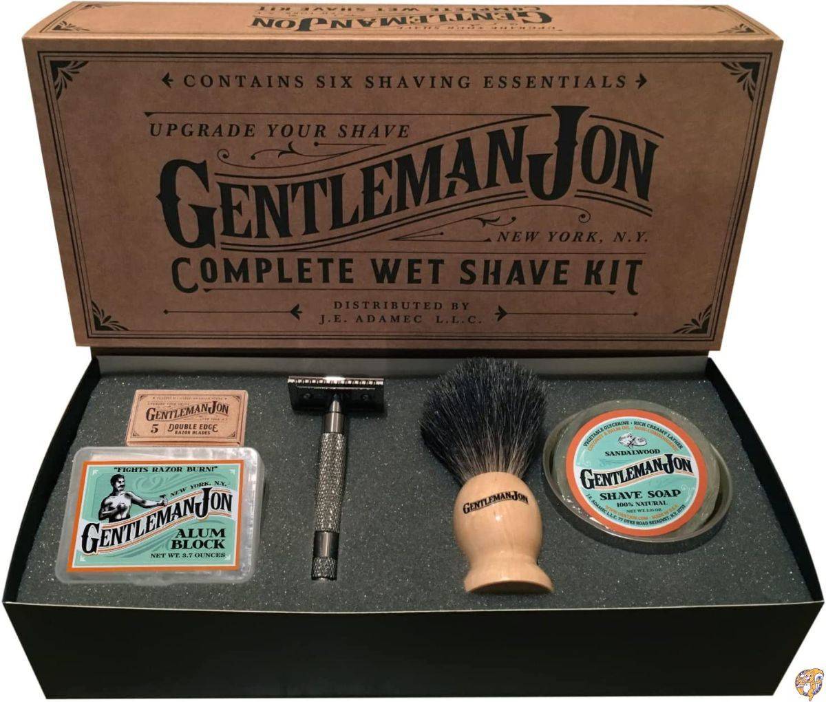 Gentleman Jon Complete Wet Shave Kit | Includes 6 Items: Safety Razor, 送料無料