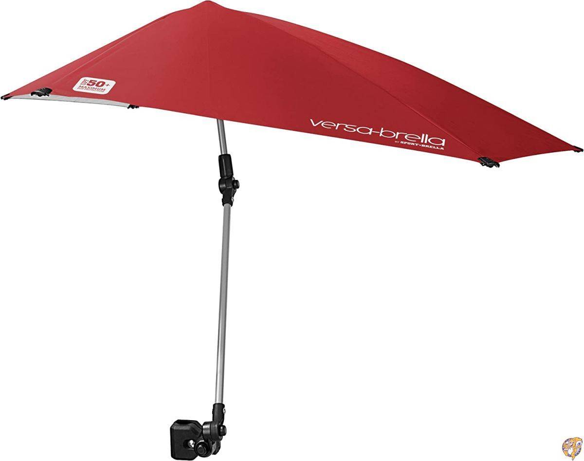 Sport-Brella スポーツブレラ Versa-Brella 4方向 回転式 日傘 ファイアブリックレッド レギュラー 送料無料 ゴルフ傘 椅子用傘