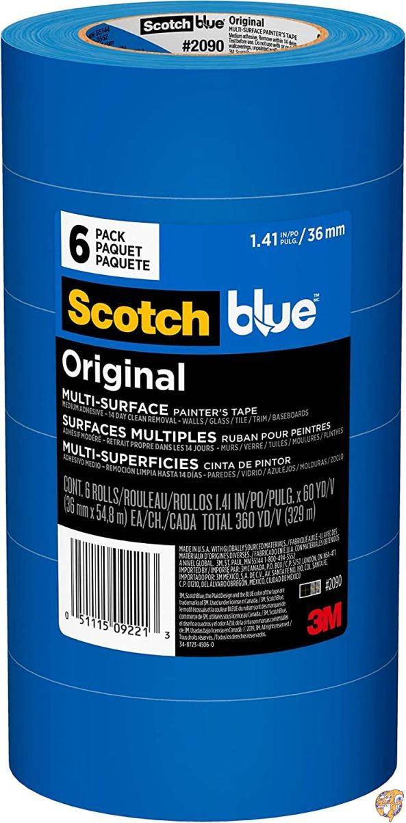 ScotchBlue Painter's Tape, Multi-Use, 1.41-Inch x 40-Yards, 6 Rolls by 3M ̵