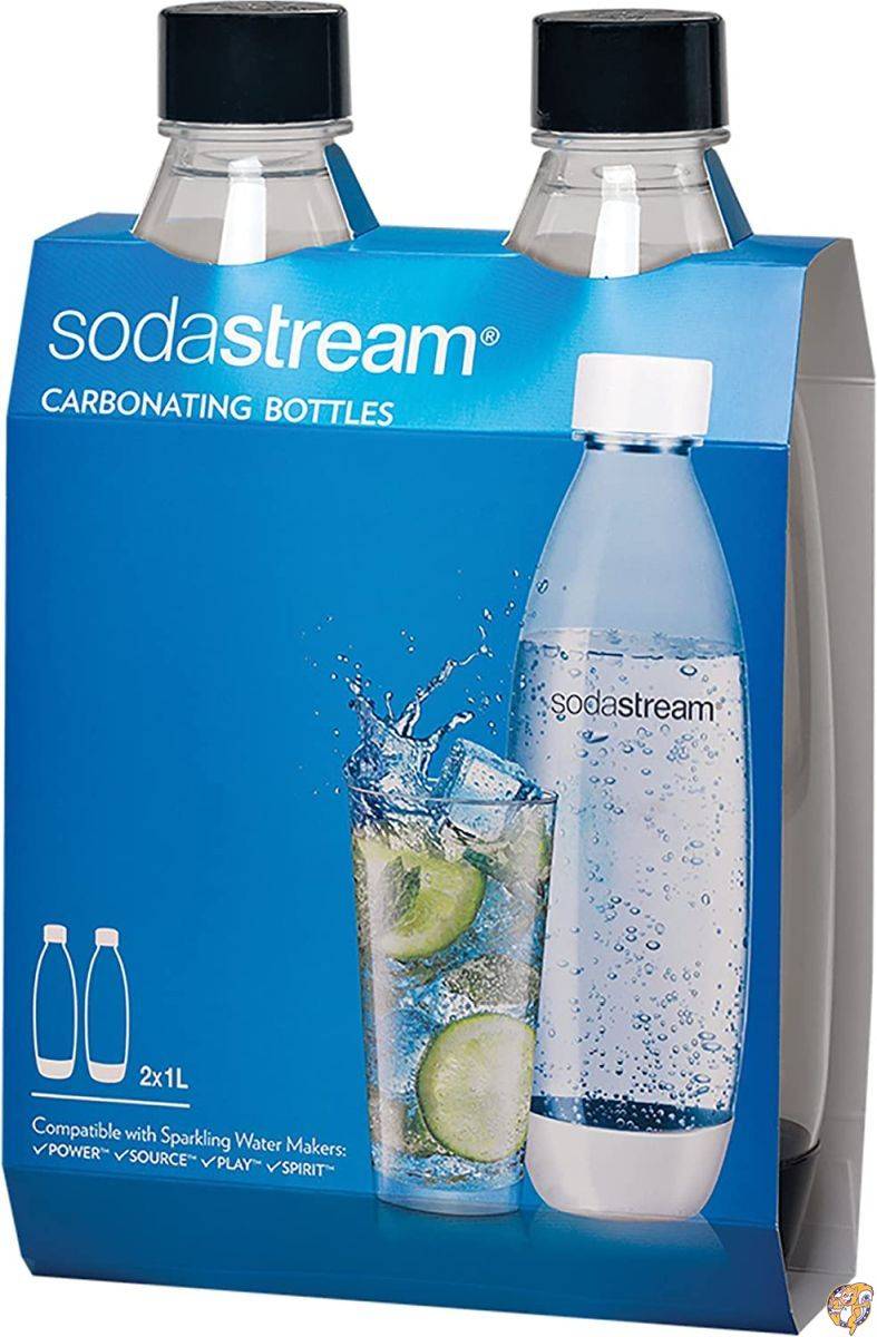 【最大1000円クーポン！スーパーセール】SodaStream ブラック 1L スリム炭酸ボトル ツインパック 1リットル 送料無料