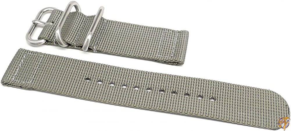 【並行輸入品】DaLuca Two Piece Ballistic Nylon NATO Watch Strap - Grey : 20mm