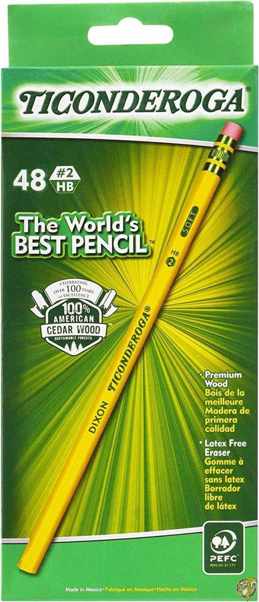 【最大1000円クーポン！スーパーセール】Ticonderoga No. 2 Soft Pencils, 48-Count (Wood Case, Black Writing) in