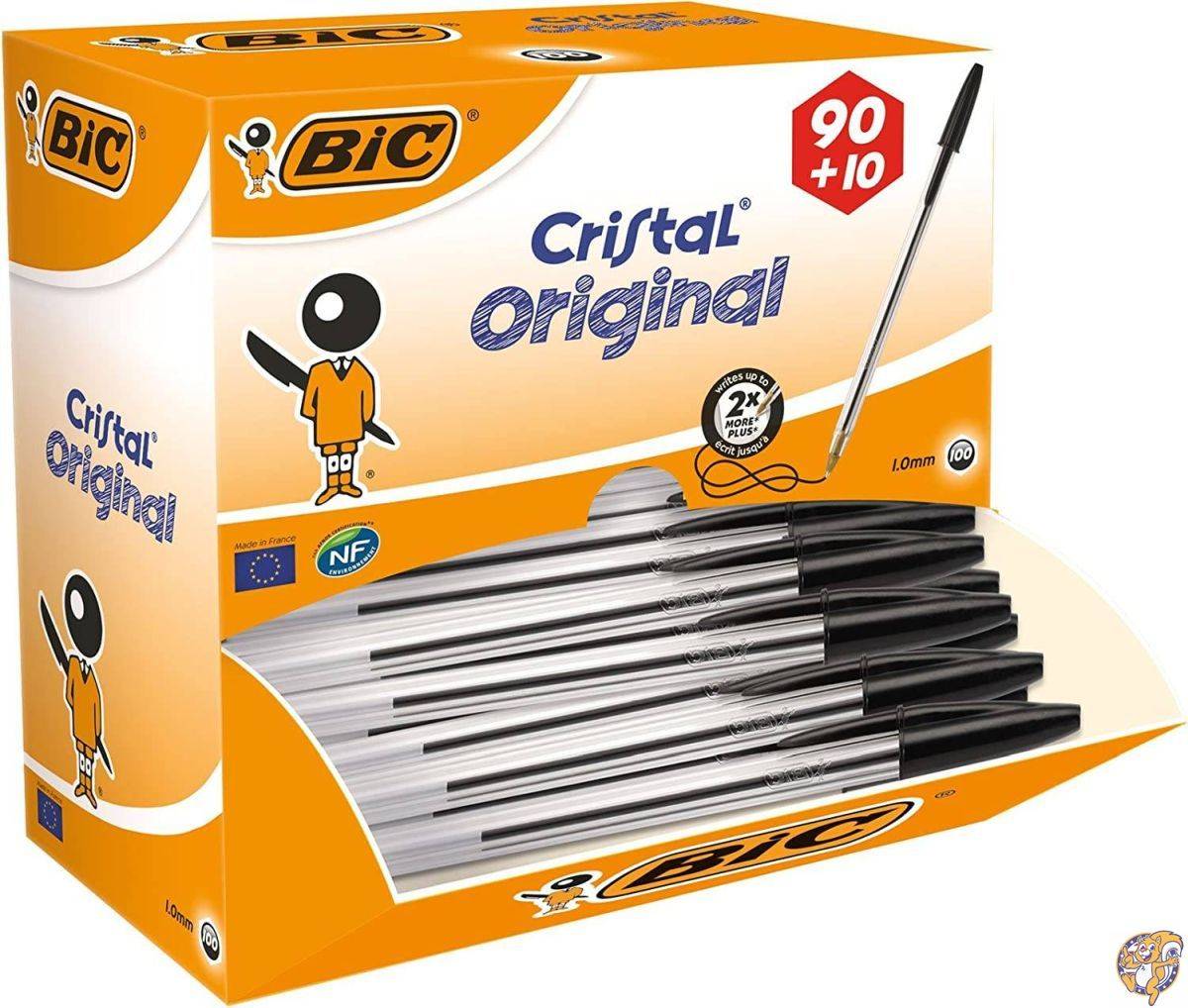 Bic {[y ܂Ƃߔ  Bic Cristal Ball Pen Clear Barrel 1.0mm Tip 0.4mm Line Black