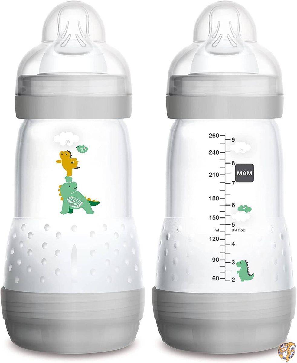 MAM Anti-Colic Bottle, White, 9 Ounce, 2-Count 哺乳瓶 260ml [並行輸入品]