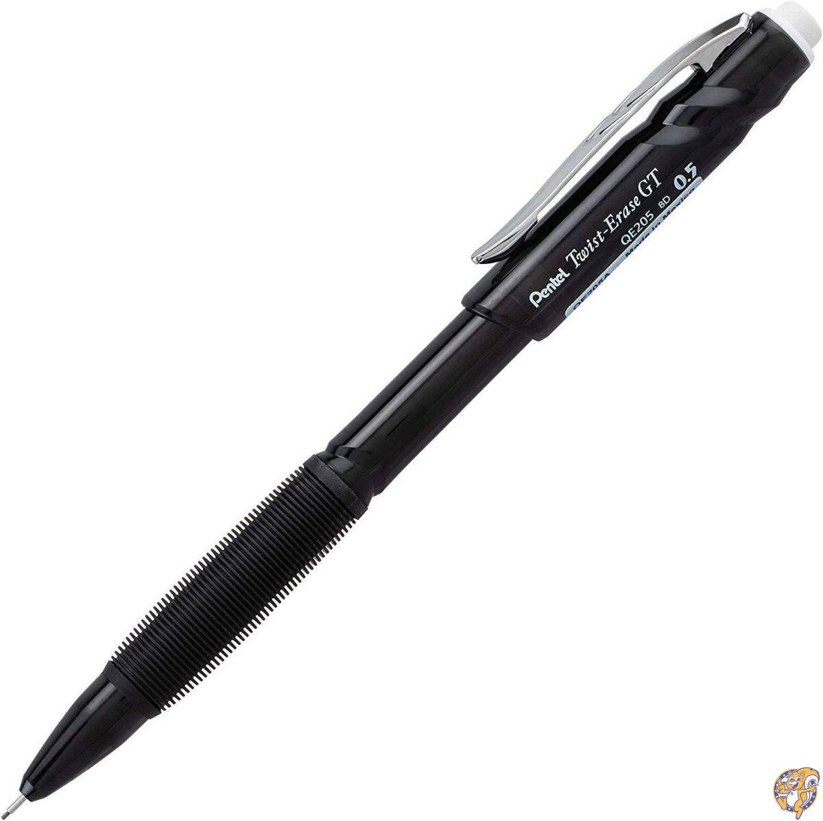 ysAizPentel Twist-Erase GT 0.5mm Mechanical Pencil Transparent Black