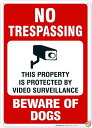 No Trespassing Sign, Video Surveillance Sign, Beware of Dog Sign 