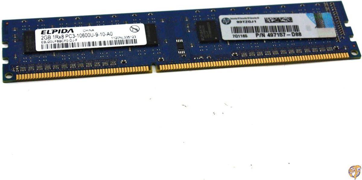 ELPIDA DDR3 DIMM 2GB メモリ RAM PC3-10600U-9-10-A0 EBJ20UF8BCF0-DJ-F