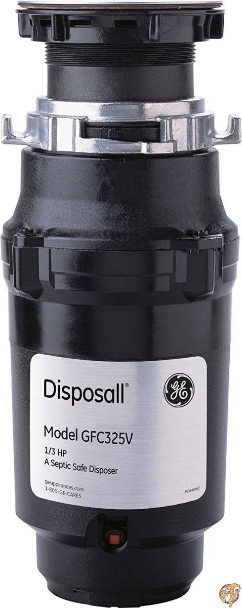 GE GFC325V .33 Horsepower Continuous Feed Disposal Food Waste Disposer with Power Cord attached by