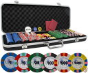Da Vinci ユニコーンオールクレイポーカーチップセット 500個の本物のカジノ重量8.5グラムチップ付き ブラックABSケース