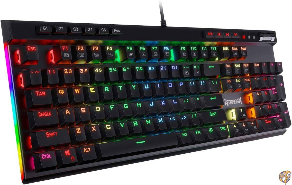 Redragon K580 青軸 ゲーミングキーボード メカニカルキーボード VATA RGB LEDバックライト 104キー衝突なし 5キーマクロ記録機能