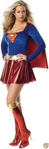 スーパーガール コスチューム コスプレ 衣装 スーパーマン 大人 女性用 レディース 仮装 ヒーロー スーツ M