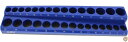 ABN Magnetic Socket Organizer Tray - Metric 3/8in Holder Tool 30 Slot Blue