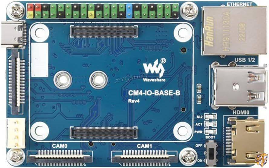 XYGStudy (CM4-IO-BASE-B) ~jx[X{[h Raspberry Pi Rs[gW[4 CSI/DSI/RTC/FAN/HDMI/USB/RJ45RlN^ȂǕt