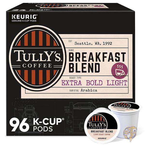 Tully's Coffee タリーズ ブレックファストブレンド シングルサーブキューリグ K カップポッド 96個 5000203126