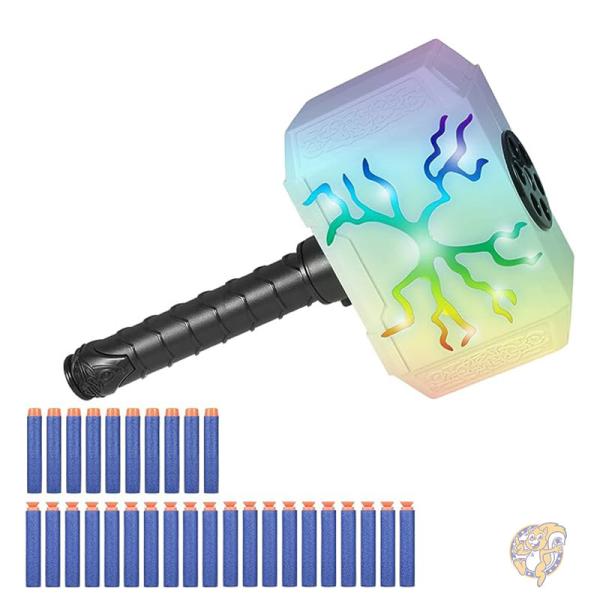 ※ブラウザ上と実際のカラーは異なる場合がございます。 予めご了承ください。関連商品ナーフディノガン 恐竜 銃 ソフトフォームダーツ40本付き シューティ...ナーフ メガツインショックフィギュア NERF Mega Twinsh...ナーフ NERF トリックショット ゴルフセット 子供用 パター ボー...11,610円11,669円11,535円ナーフ スポーツ ヴォルテックス ハロハウラートイ グリーン NERF...戦闘バトル ベスト キット 2個セット ナーフガン N-ストライク エ...ナーフ ゾンビストライクグールグラインダー NERF Zombie S...11,699円11,495円11,477円NERF Roblox MM2: Shark Seeker Dart ...ナーフ プラクティス用エリートポータブルターゲット Nerf 練習用 ...リトルタイクス Little Tikes マイティ ブラスター マイテ...11,346円11,893円11,130円ダーツ ブラストハンマー おもちゃガン ダーツ30本付き Coophit クーフィット Coophit クーフィット ダーツ ブラストハンマー おもちゃガン ダーツ30本付き サイズ：30.4×17.7×7.6cm ・ハンマー オブ サンダーはクールな光を発するおもちゃガンです。 ・ダーツで競争に打ち勝ちましょう! サンダーハンマーには 7 本のダーツの容量があり、一度に 1 つのダーツを発射します。 ・30本のダーツ（20個の吸盤と10個の標準チップ）が含まれており、屋内外でのプレイに最適です。ダーツは性能と品質がテスト/承認されています。 ・操作手順：ハンマー前部にダーツを入れ、ハンドルを後ろに引き、ボタンを押します。 ・ダーツ ブラストハンマーにはギフトボックスが付属しており、5?12歳のお子様へのプレゼントに最適です。 ・注意事項 - 中央の穴のみが発射穴で、残りの穴は予備弾を入れるための穴です。製品から音は鳴りません。