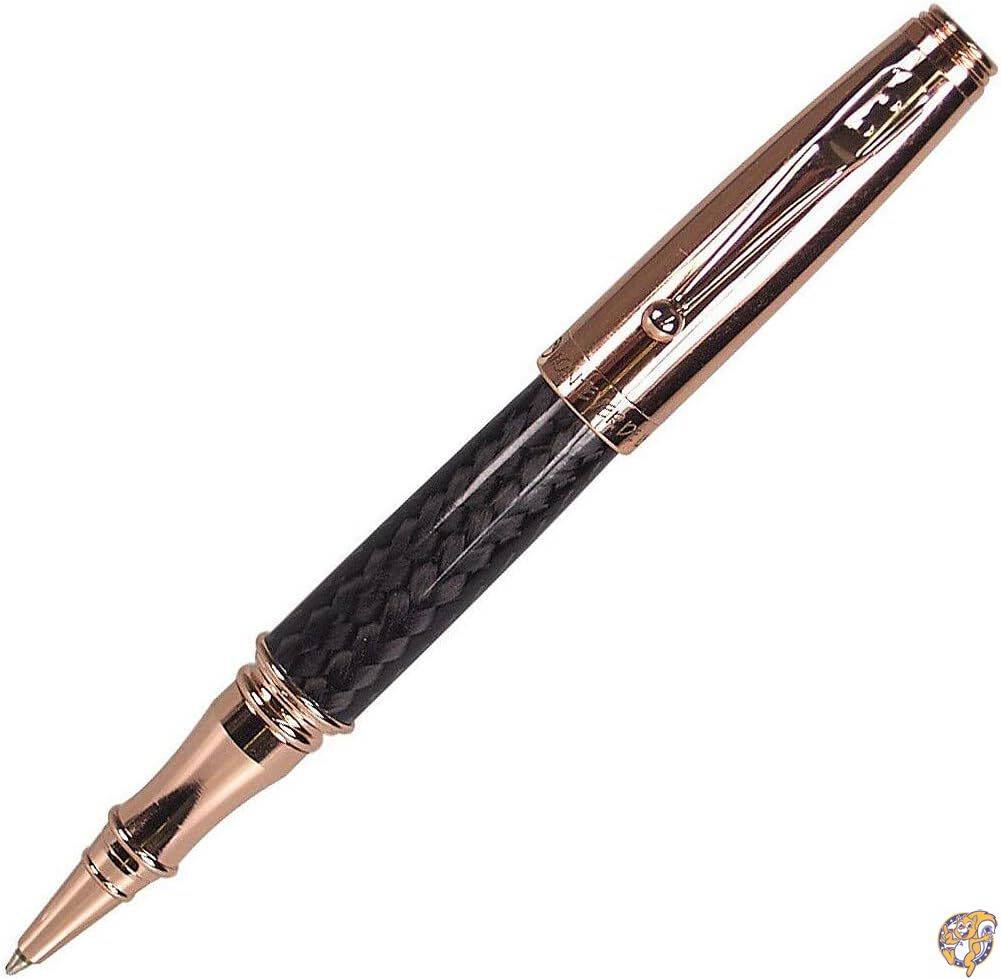 モンテベルデ 【最大1000円クーポン！スーパーセール】Monteverde Invincia Rose Gold with Black Carbon Fiber Rollerball Pen (MV40061) ボールペン (並行輸入品)