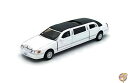 [Kinsmart]Kinsmart 1/38 Scale Diecast 1999 Lincoln Town Car Stretch Limousine in Color White KM07001-WH [sAi]