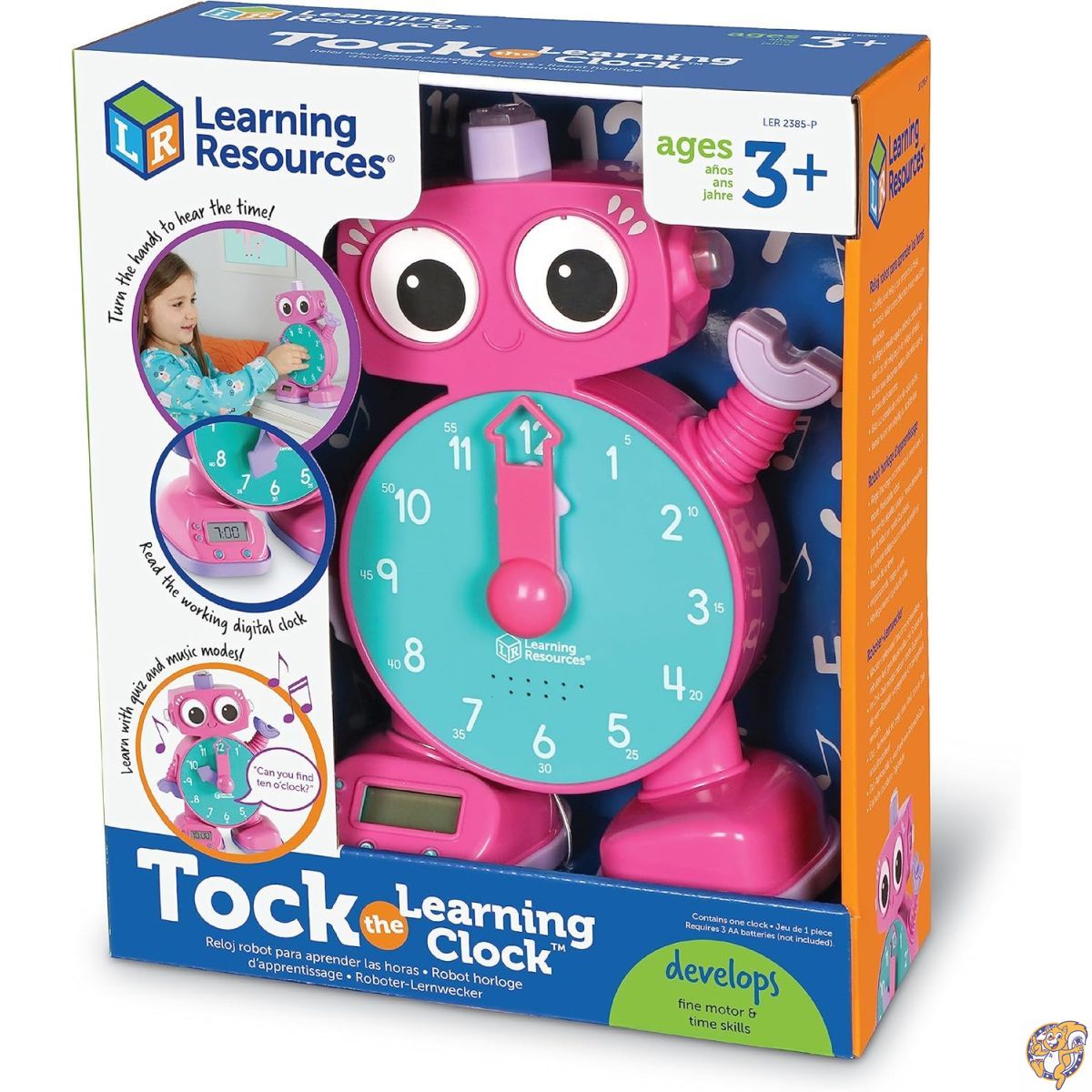 [jO \[VY (Learning Resources) p ׂ v Tock the Learning Clock Pink LER2385-P