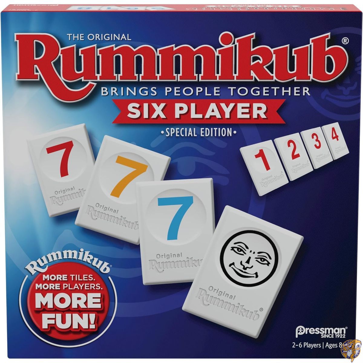 Pressman (プレスマン) ラミーキューブ 6人版 - クラシック ラミータイルゲーム より多くのタイルで大人数でプレイすればさらに楽しい！ ブルー