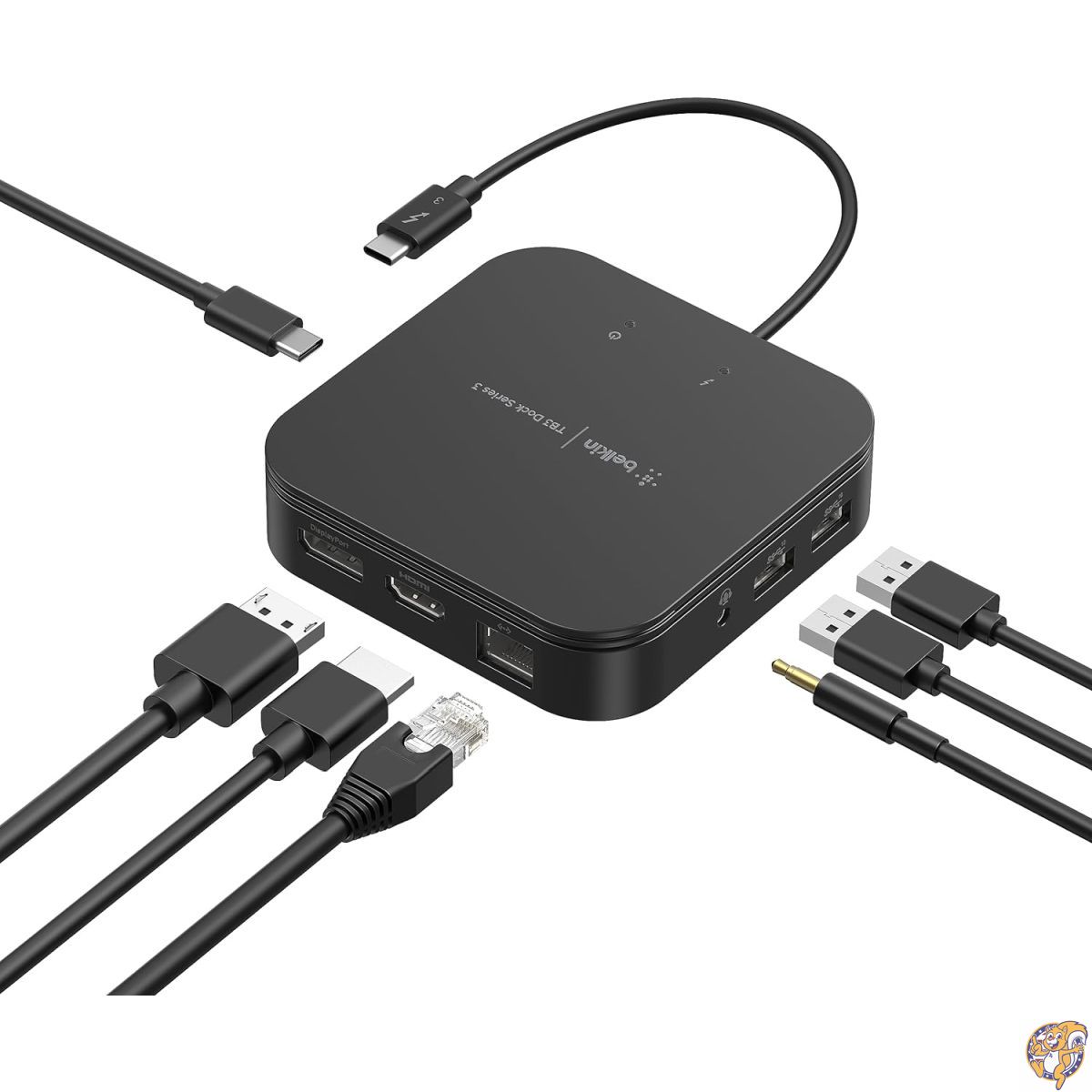 Belkin CONNECT Thunderbolt 3 Dock Core 7 in 1ドッキングステーション Macbook Pro / Air iPad iMac Windows 10対応 4Kデュアルディスプレイ対応 最大5K/60Hz DisplayPort1.4/HDMI2.0 USB-C PD 60W出力 1GbpsイーサネットF4U110bt