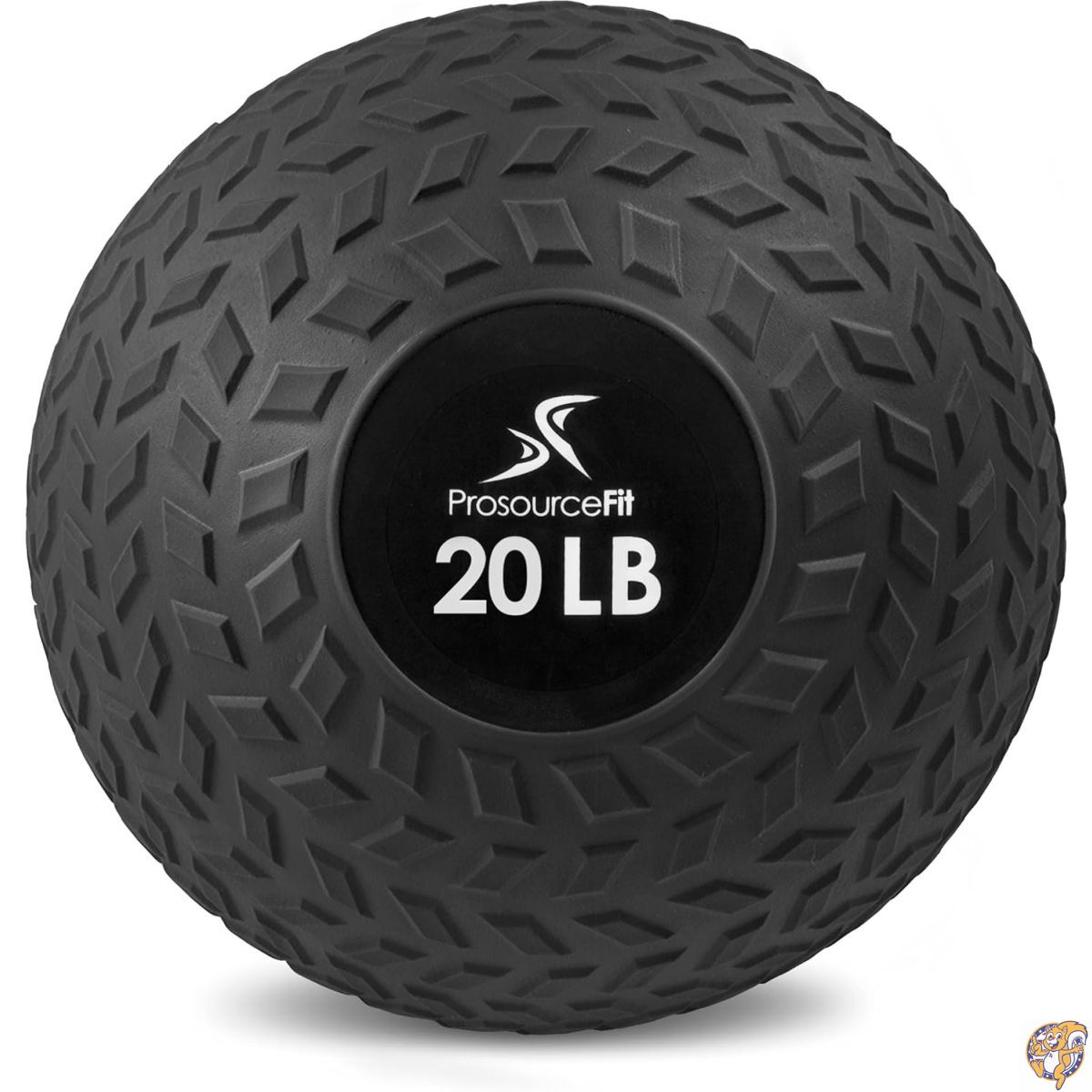 ProsourceFit Slam Medicine Balls 20 lbs Tread Textured Grip Dead Weight for Cross Training, Strength and Conditioning Exercises, Cardio Core Workouts, Black