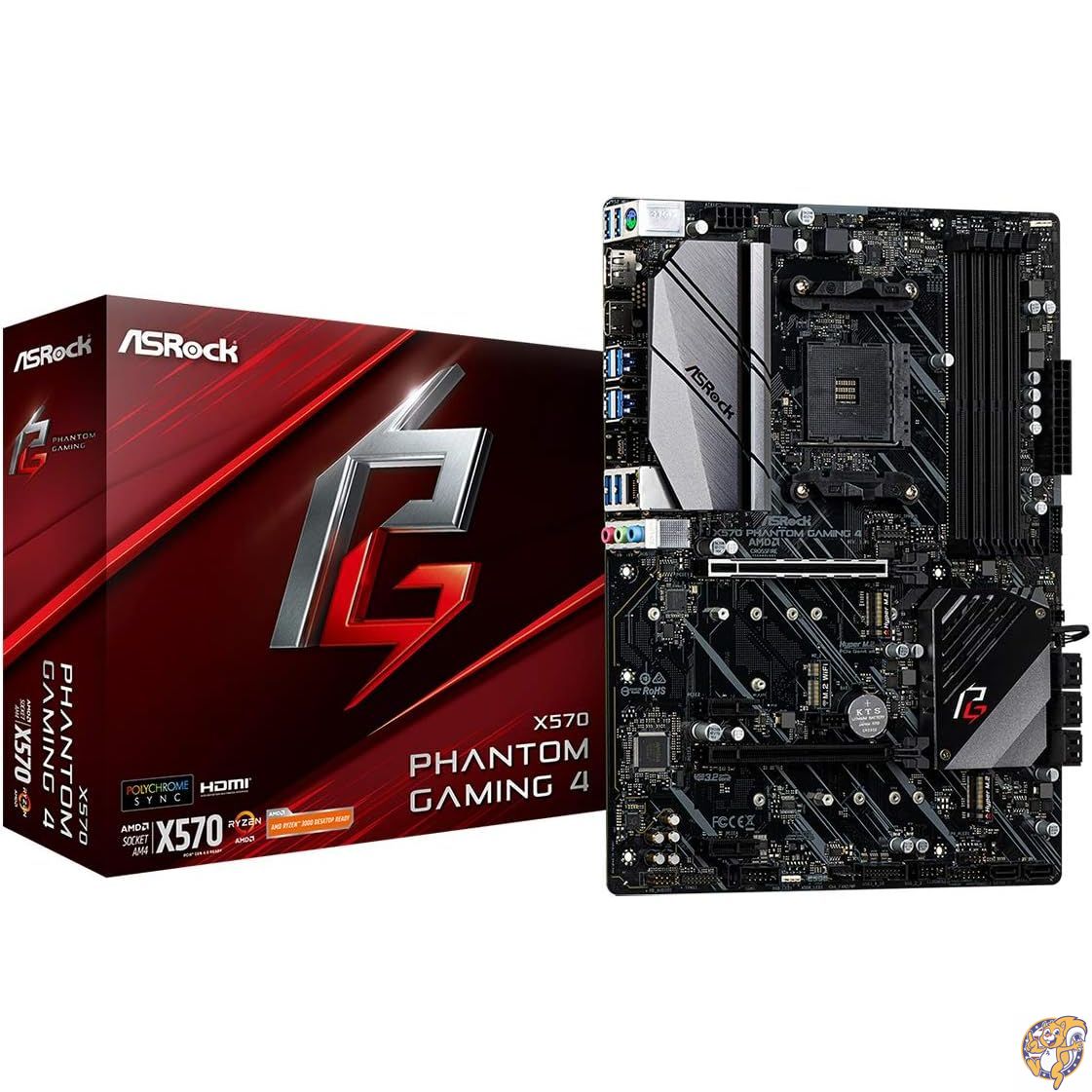 ASRock }U[{[h X570 Phantom Gaming 4 AMD Ryzen 5000 V[Y CPU ( Soket AM4 ) Ή ATX yK㗝Xiz