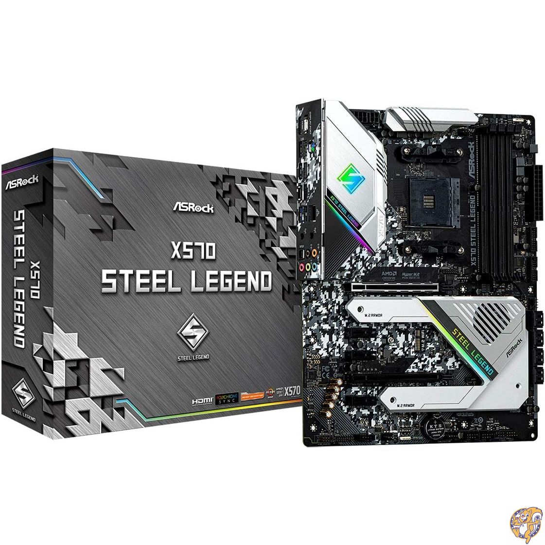 ASRock }U[{[h X570 Steel Legend AMD Ryzen 5000 V[Y CPU ( Soket AM4 ) Ή ATX yK㗝Xiz