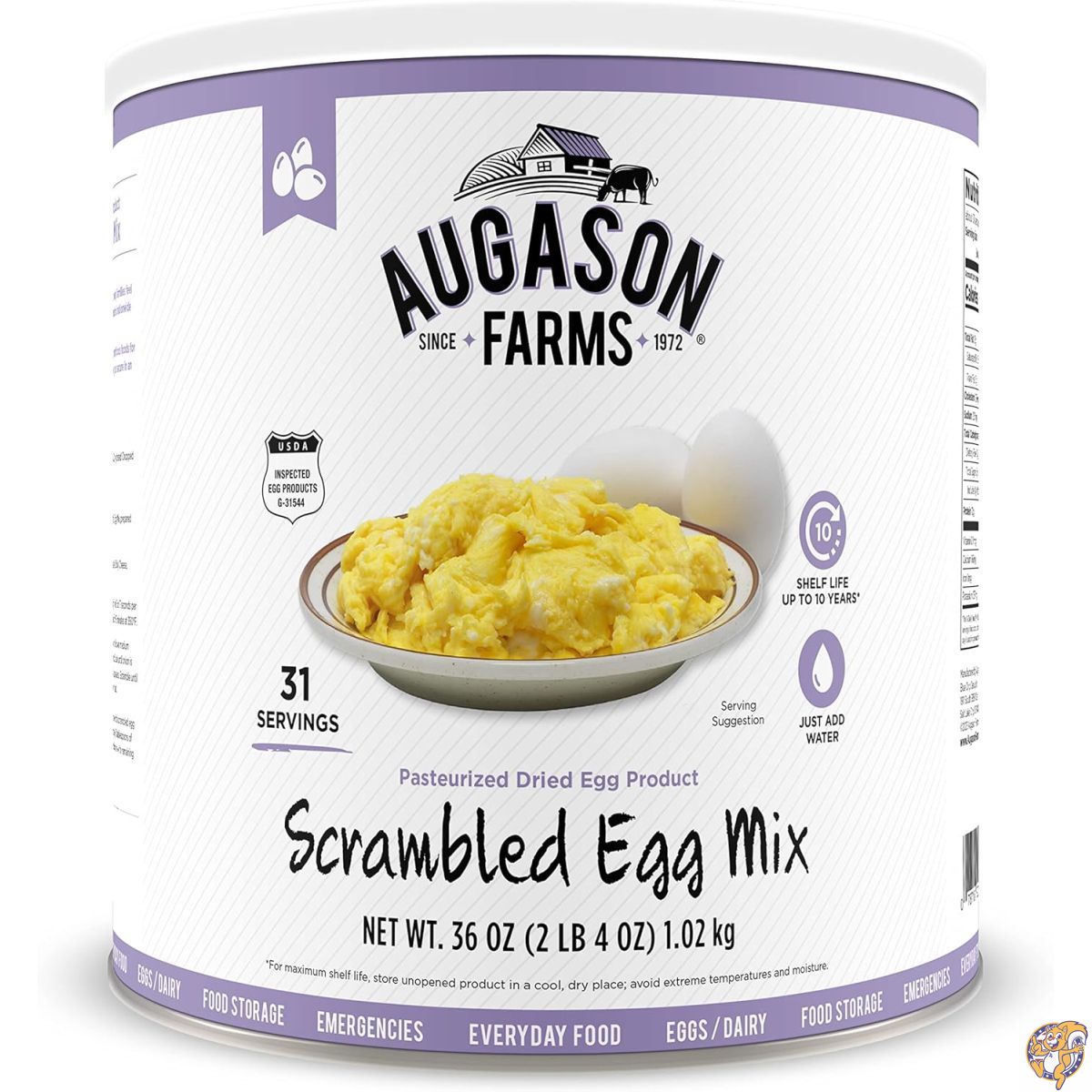 楽天アメリカ輸入ランドAugason Farms Scrambled Egg Mix 36 oz #10 Can by