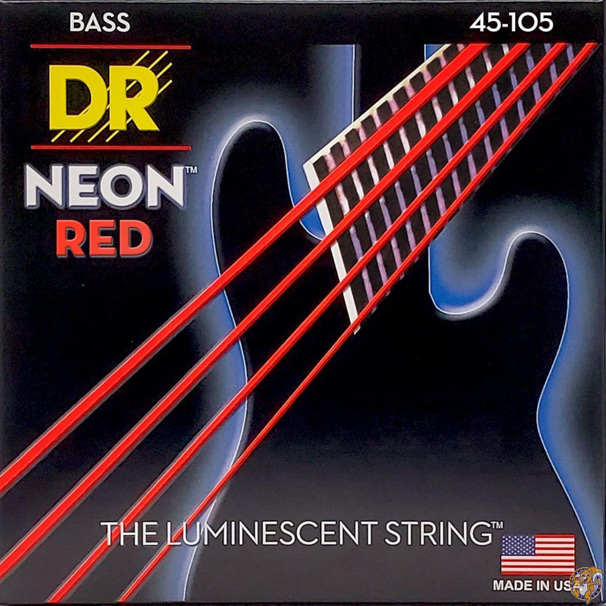 DR ベース弦 NEON ニッケルメッキ レッド カラー コーテッド .045-.105 NRB-45