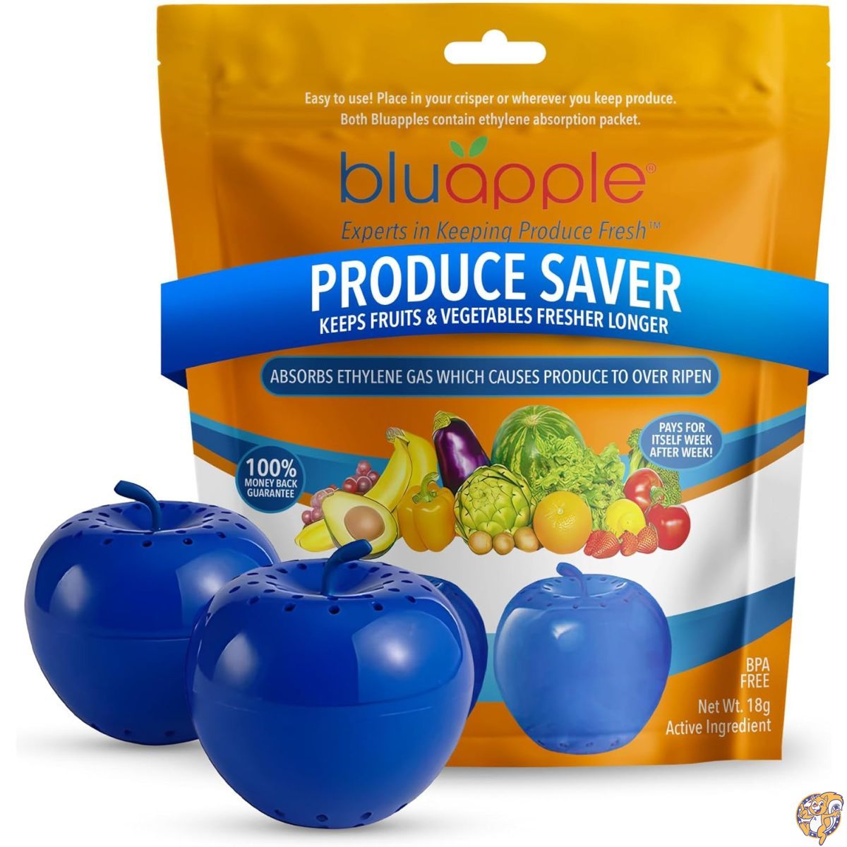 Bluapple ethlyleneガス吸収材Plus年の供給Refills - 冷蔵庫Fruit & Vegetable救命胴衣 - ブルーApple - Keep Produceフレッシュ 2 pack ブルー BA-PK [並行輸入品]