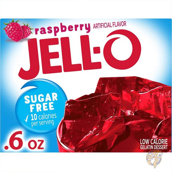 ジェロ Jell-O ラズベリー シュガーフリー ゼラチン ゼリー お菓子 17g (24 個パック) 10043000000000